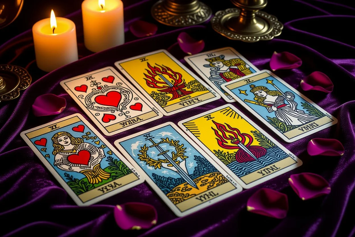 恋愛タロットのマイナーアルカナカードスプレッド、逆位置で隠されたパターンを読み解く