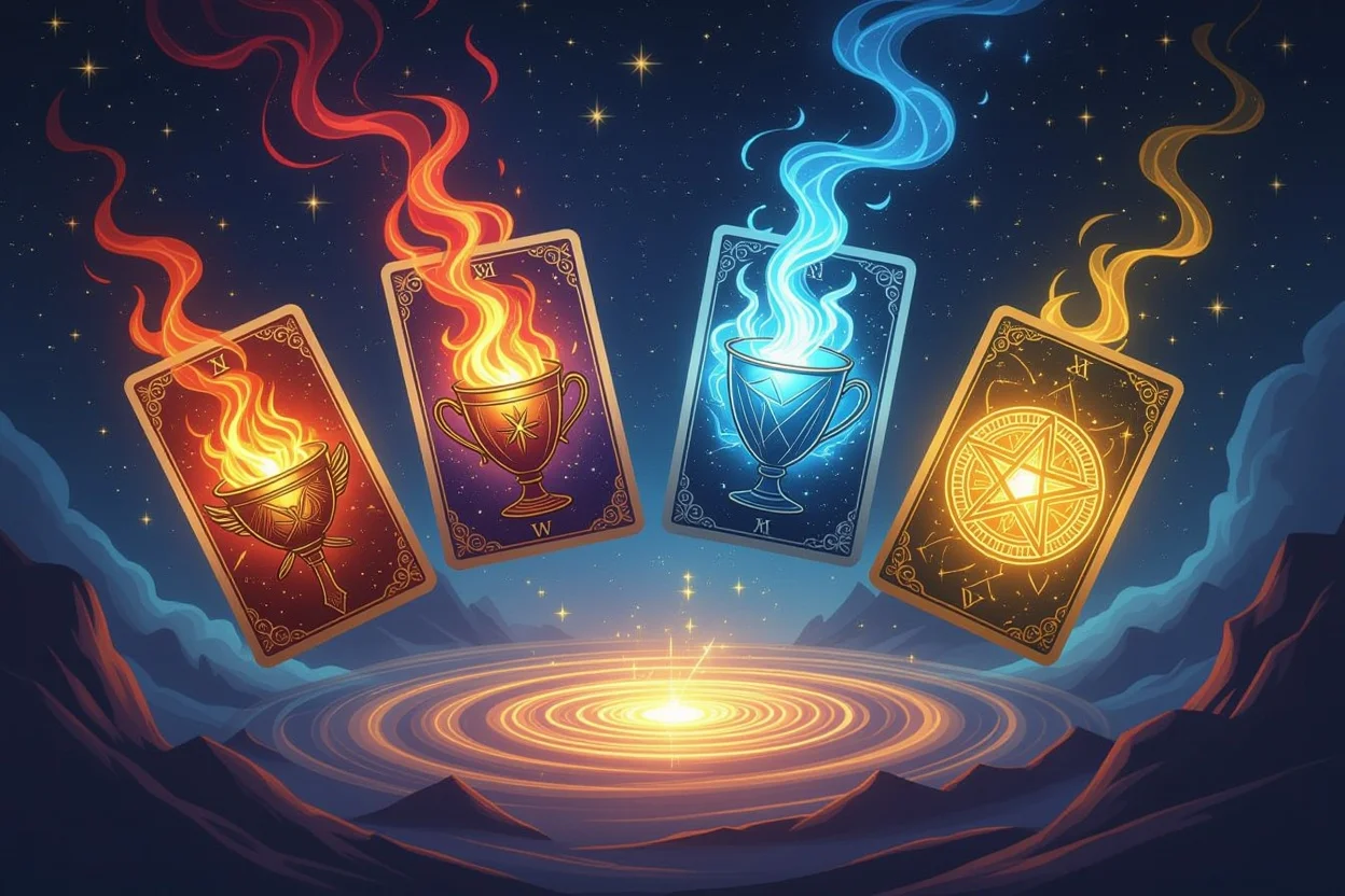 タロット四大スートと恋愛の深層心理、マイナーアルカナで解き明かす愛のパターン