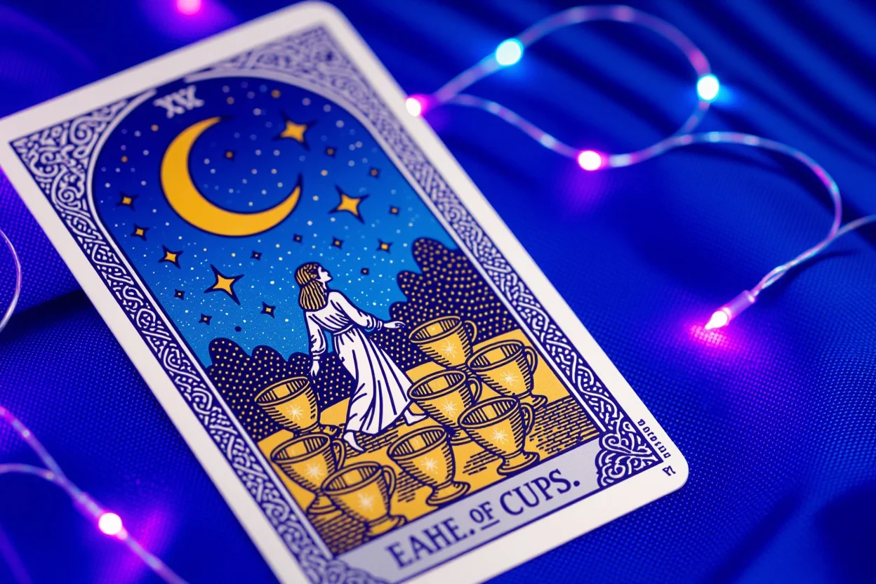 カップの8のタロットカード - 恋愛関係の変化と新しい始まりを示す