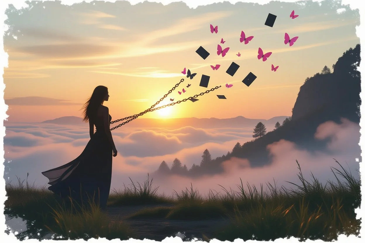 恋愛の停滞を打破し自己成長を遂げる人のイメージ、タロットカードが示す関係性の変化と未来への希望