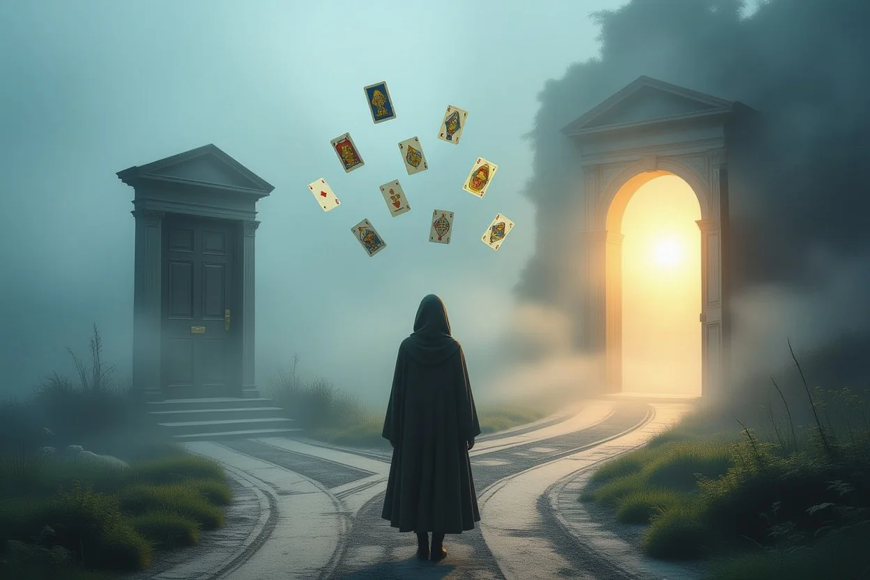 恋愛の停滞と進展を表すシンボリックなイメージ - 選択の分かれ道