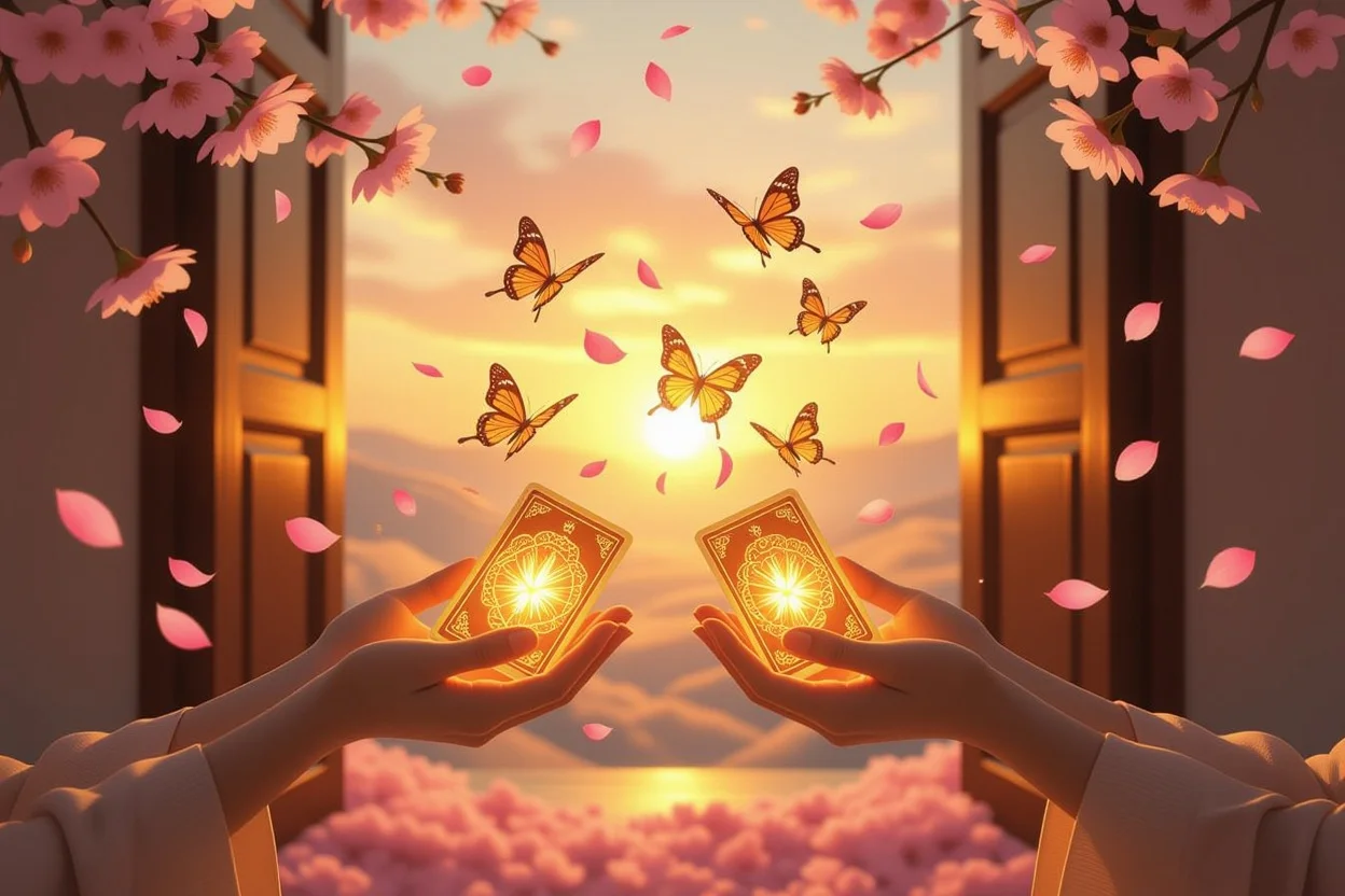 希望と新しい始まりを表すタロットカードのイメージ - 明るい未来への扉