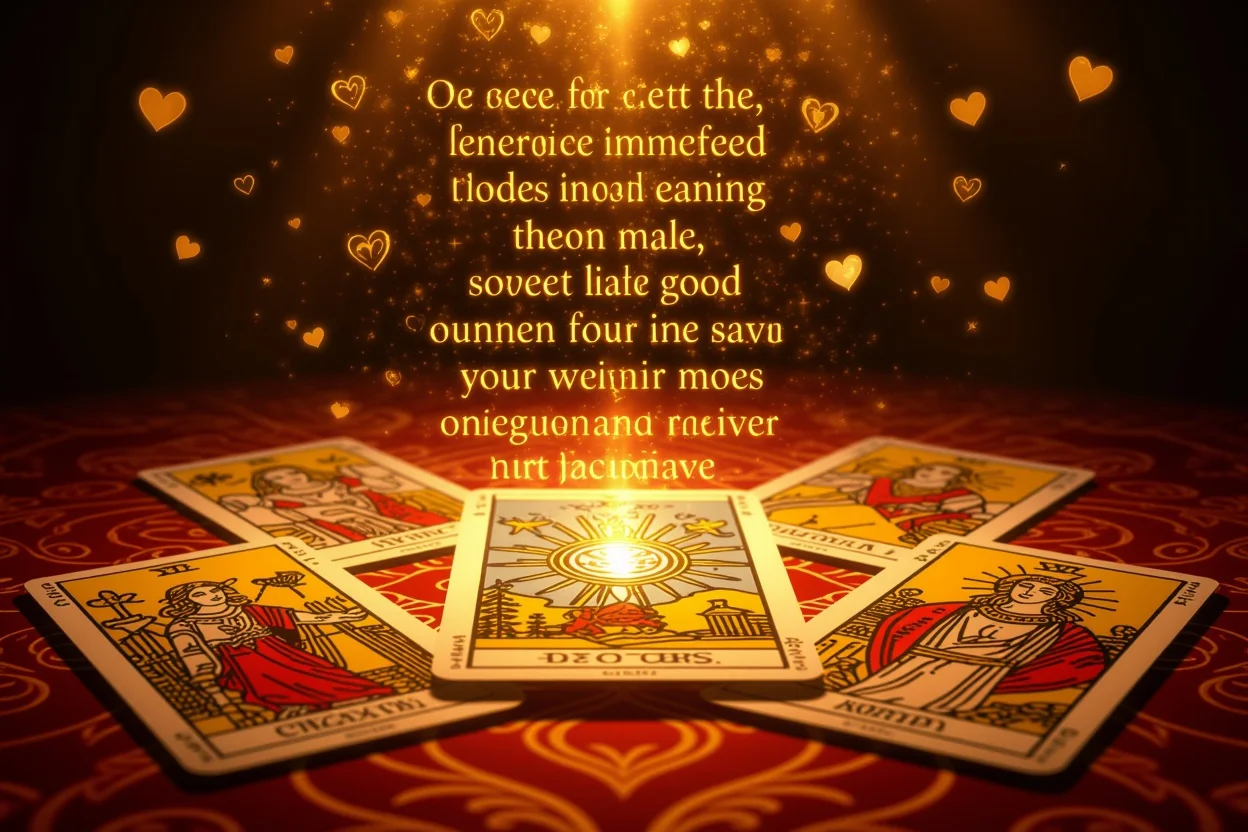 タロットカードの隠された恋愛メッセージが浮かび上がる神秘的なイメージ