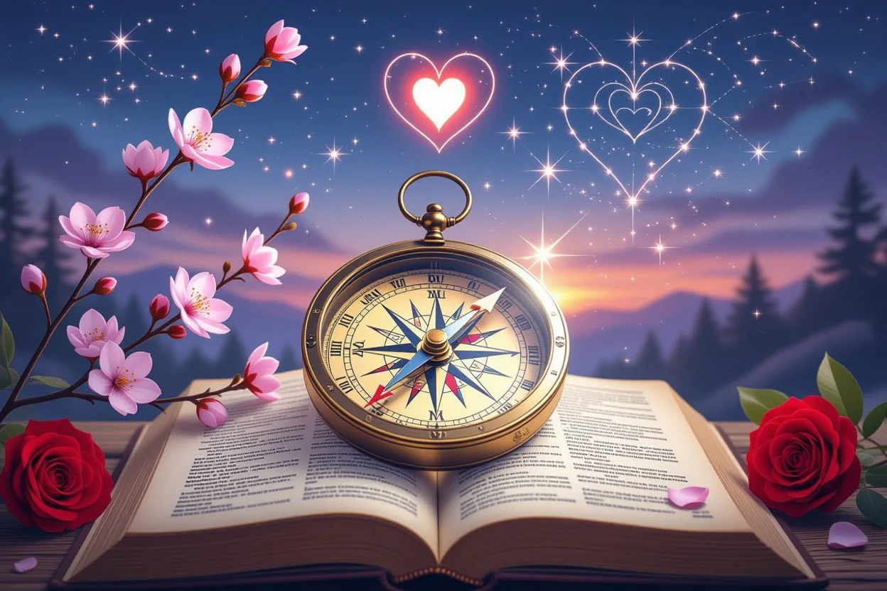 愛の羅針盤と運命を示すタロット占いのイメージ