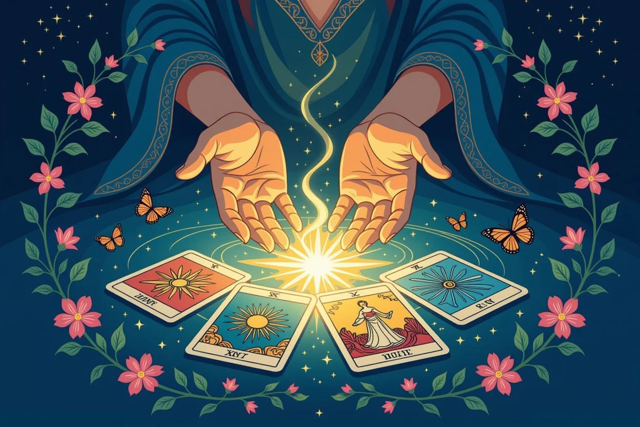恋愛における成長と変化を象徴する、タロットカードから放たれる癒しのエネルギー