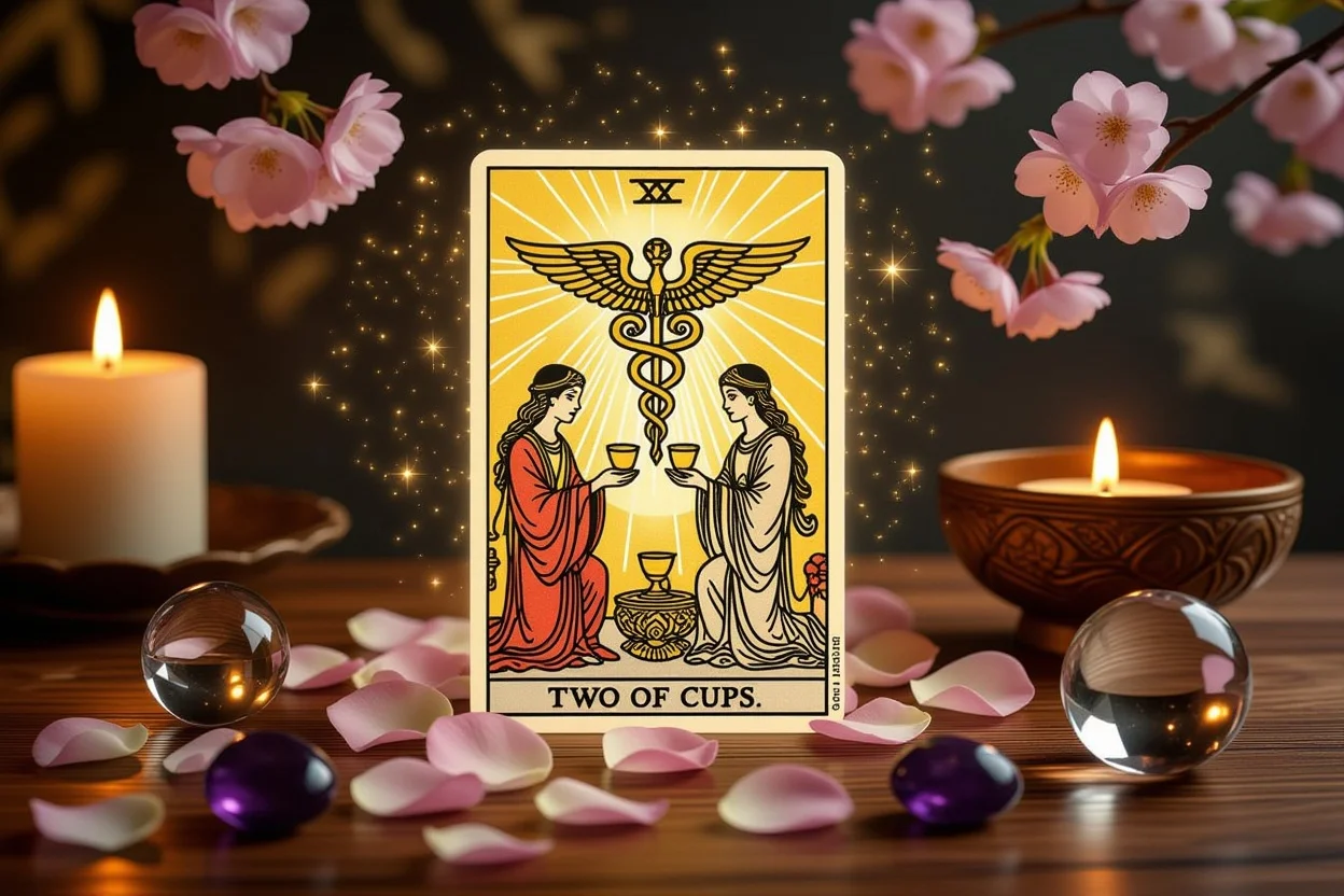 恋愛タロット・カップの2のカード・恋愛占い・愛の真実を読み解くタロットカード