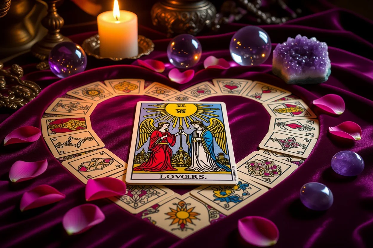 恋愛タロットカードスプレッド・恋人のカードを中心とした占い