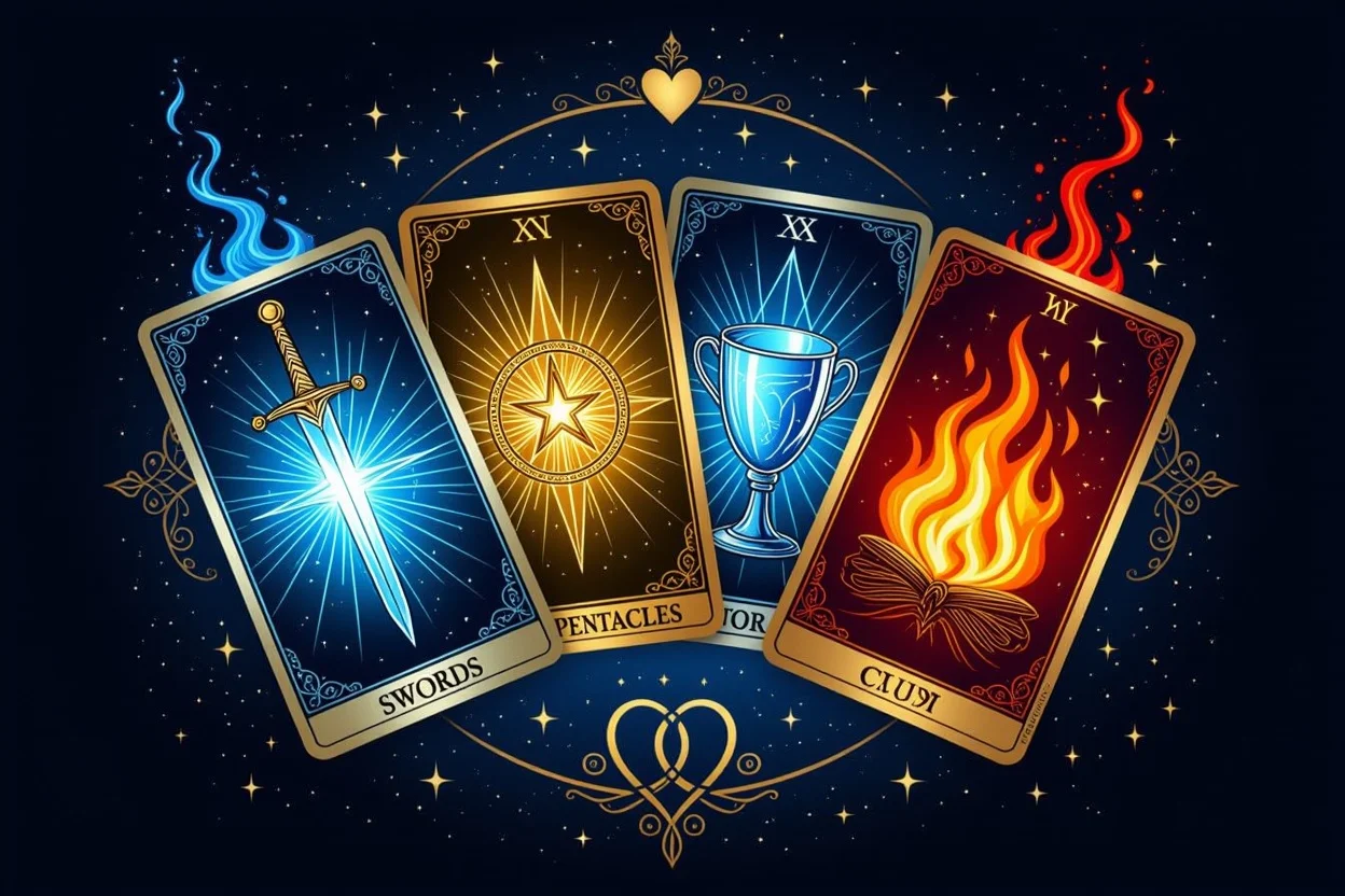 タロットの4つのスート（ソード・ペンタクル・カップ・ワンド）が示す恋愛の深層心理