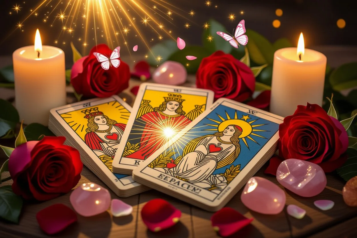 恋愛成就の秘訣を示すタロットカードと愛のエネルギー