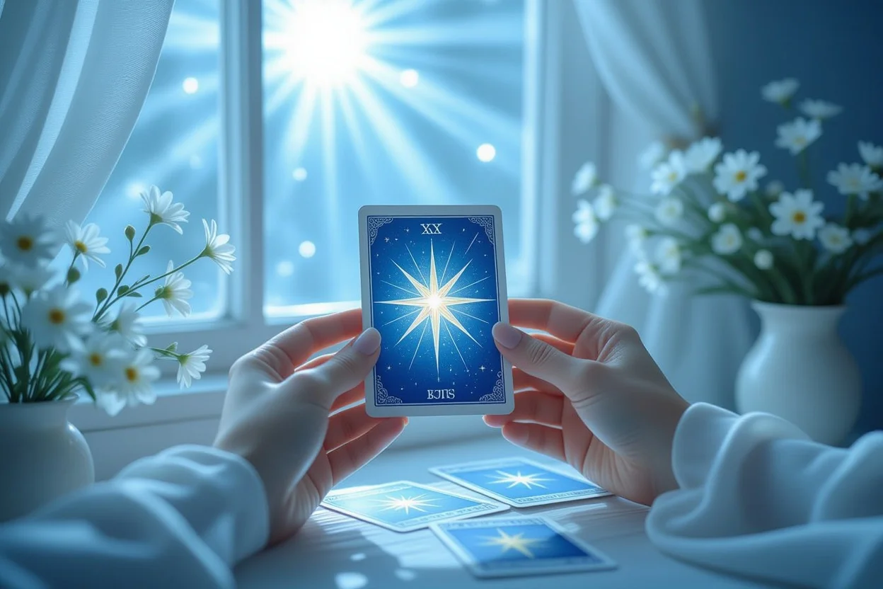 恋愛における本心と向き合う瞑想的なタロットリーディングの様子