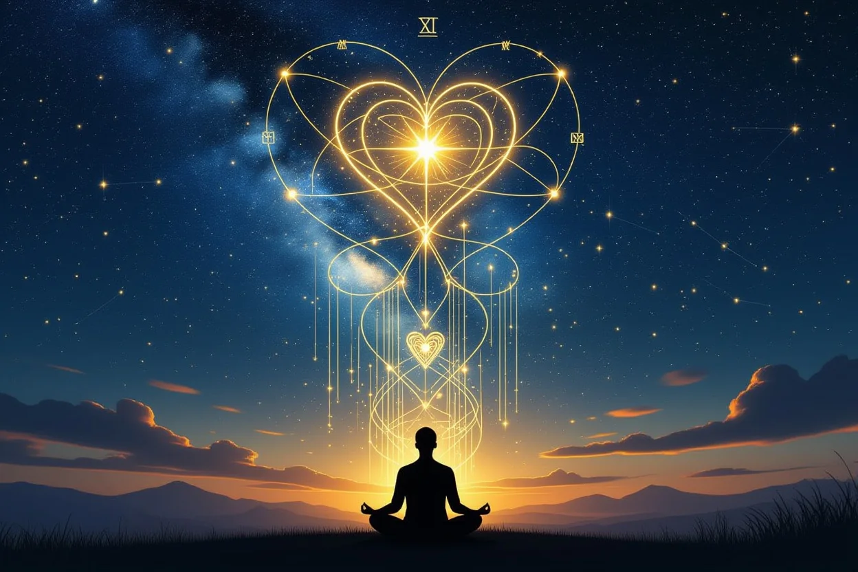 宇宙の愛と繋がる瞑想的な夜空のイメージ