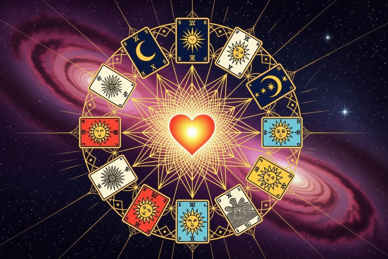 宇宙からの愛のメッセージを表すタロットマンダラ｜運命の恋と宇宙の法則