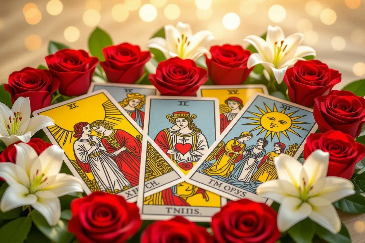 恋愛運を占うタロットカード・愛情と結婚を象徴する恋人のカードと聖杯のカード