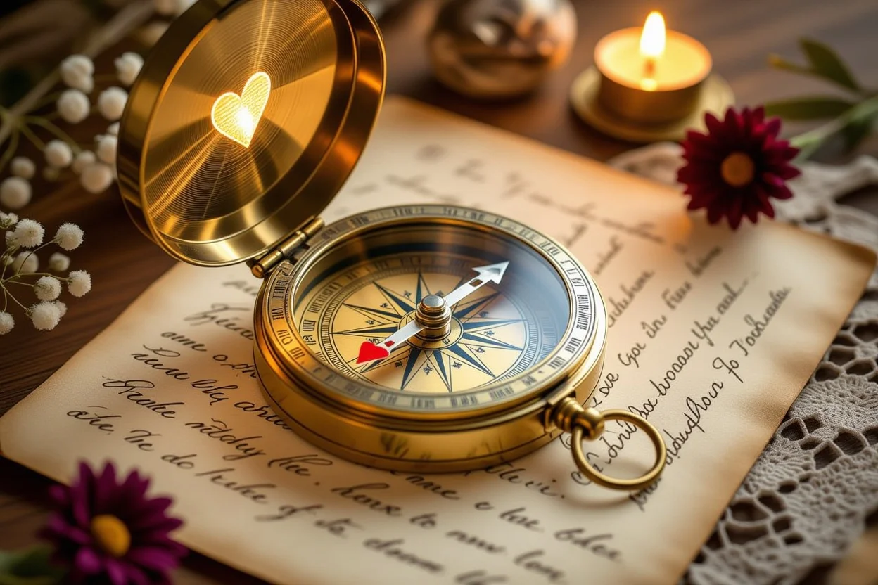 愛の羅針盤としてのタロットカード、恋愛の方向性を示すコンパスとタロット
