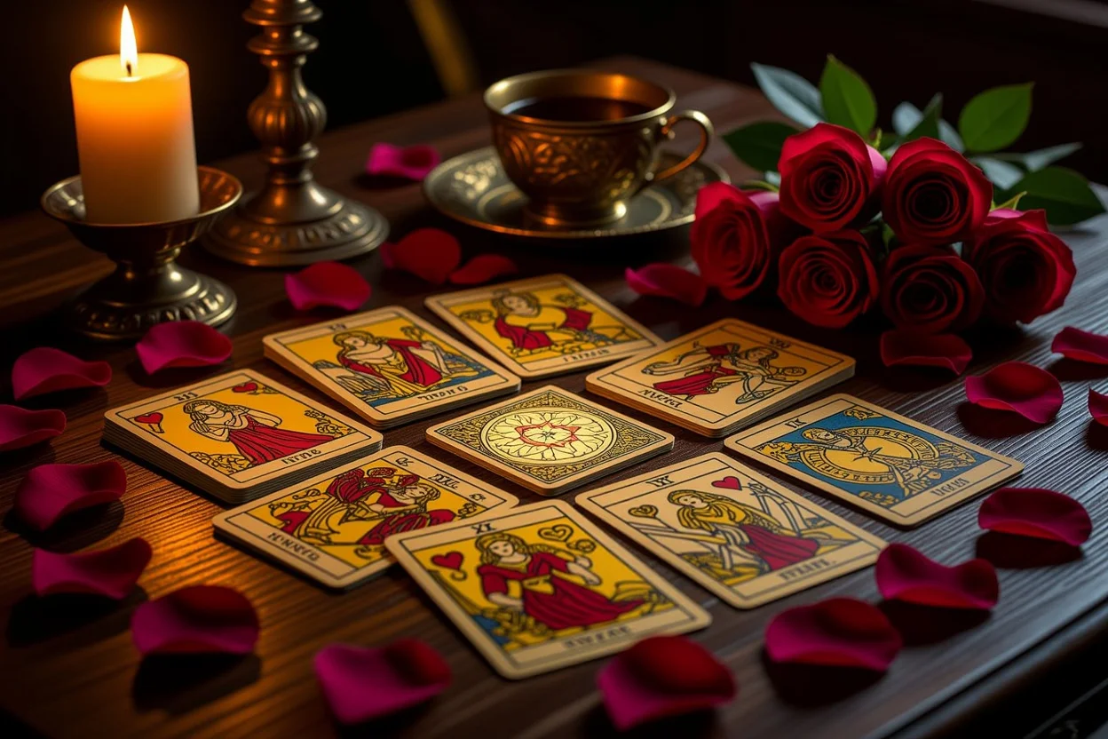 恋愛タロットカードで彼の本音を占う神秘的なカードスプレッド