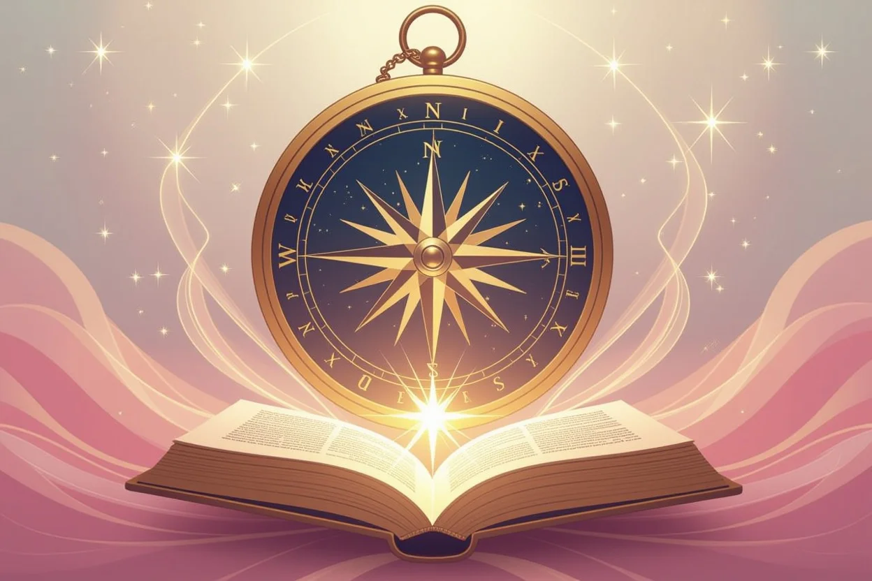 心の羅針盤、恋愛における自分軸を見つけるための内なる導きを表現したイメージ